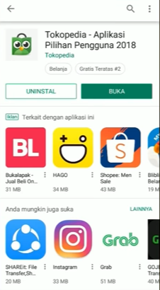 instal aplikasi tokopedia