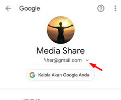 pilih tanda p[anah ke bawah untuk lihat email lain