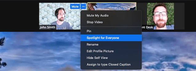 cara spotlight video di zoom