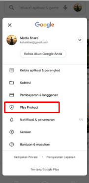 nonaktifkan play protect