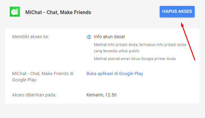 cara hapus akun michat permanen