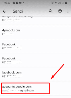 cara melihat sandi akun google