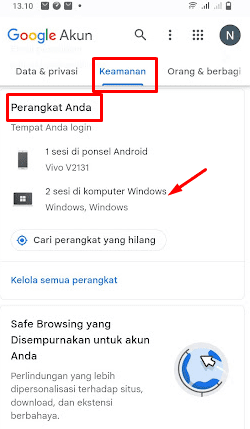 mengeluarkan akun google 
